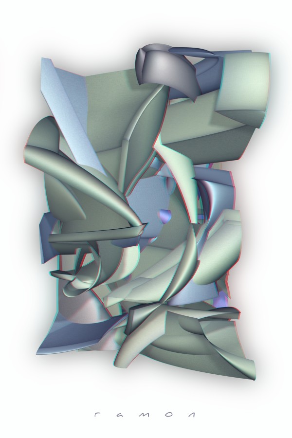 Abstarkt Kubismus Anaglyph
