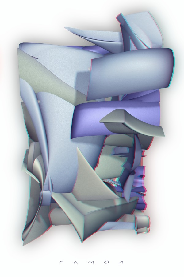 Abstarkt Kubismus Anaglyph