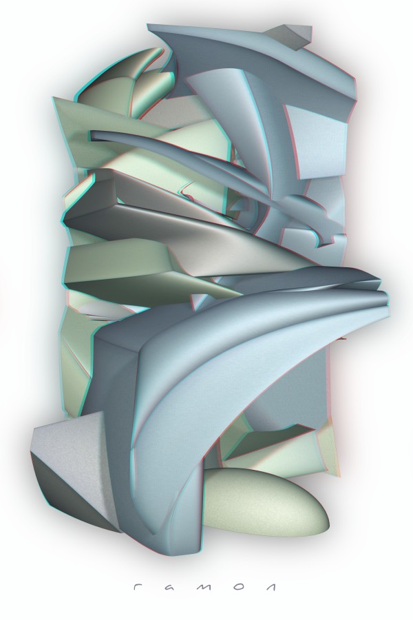 Abstarkt Kubismus Anaglyph