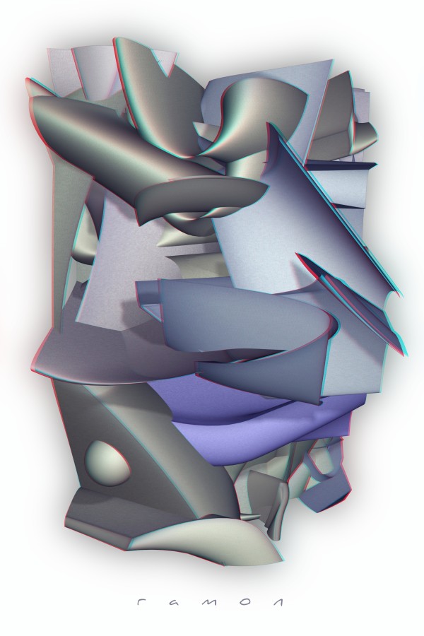 Abstarkt Kubismus Anaglyph