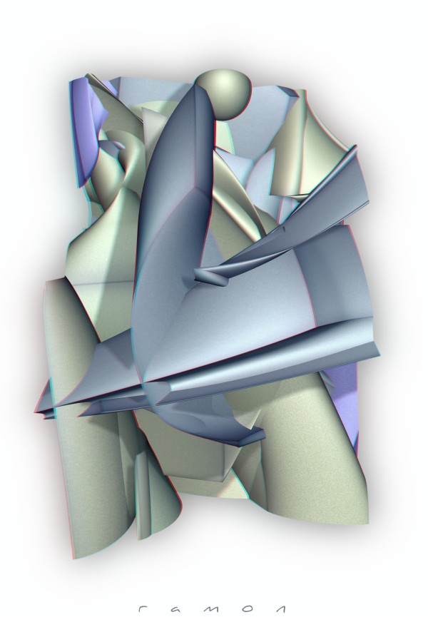 Abstarkt Kubismus Anaglyph