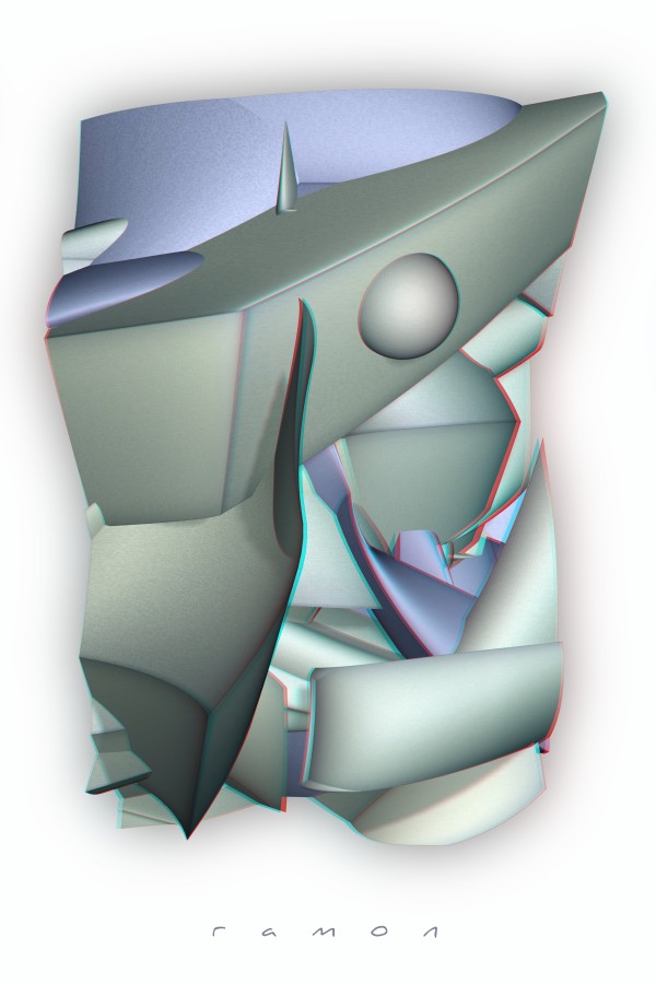Abstarkt Kubismus Anaglyph