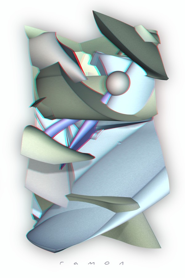 Abstarkt Kubismus Anaglyph