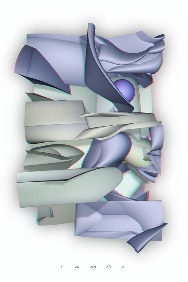 Abstarkt Kubismus Anaglyph