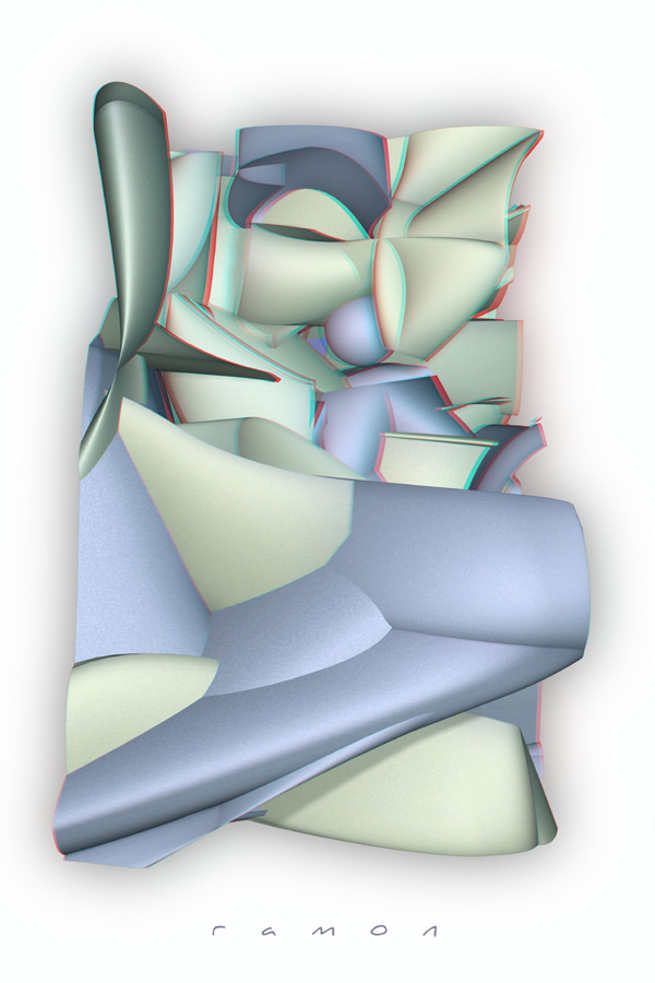 Abstarkt Kubismus Anaglyph