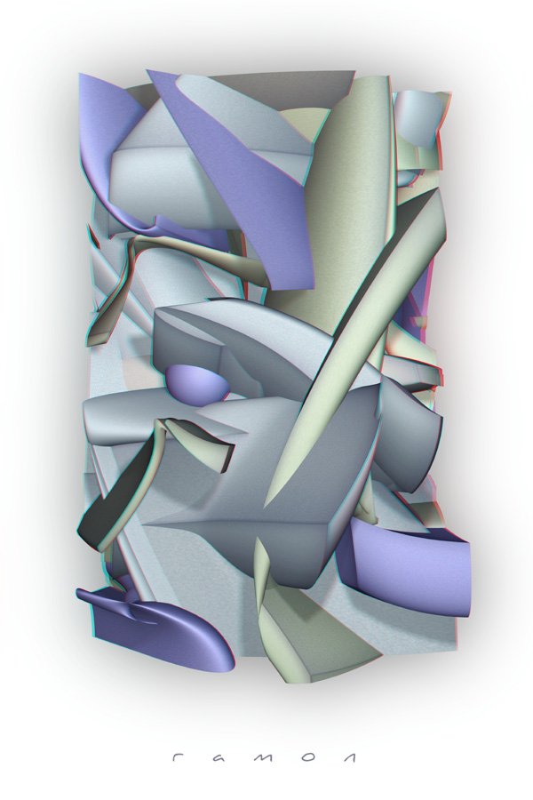 Abstarkt Kubismus Anaglyph