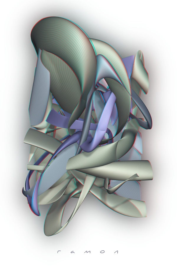 Abstarkt Kubismus Anaglyph
