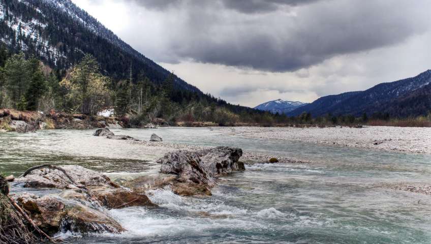 Bild in 3D ansehen Foto Bayerische Alpen im Frühling