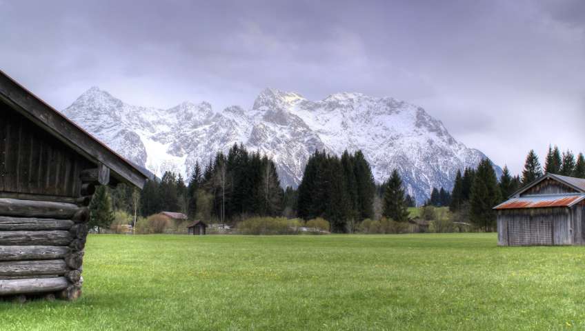 Bild in 3D ansehen Foto Bayerische Alpen im Frühling