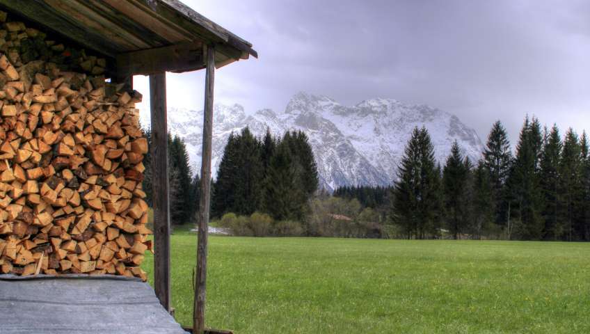 Bild in 3D ansehen Foto Bayerische Alpen im Frühling