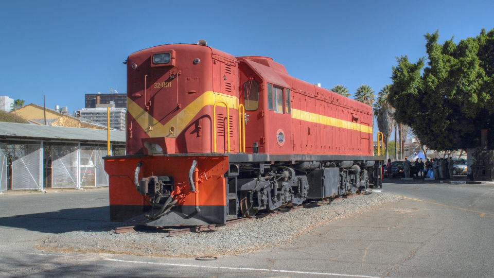 Trans Namib Train Station locomotive Windhoek